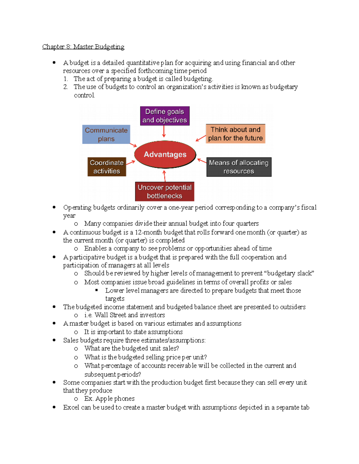 ACC 221 Chapter 8 - Summary Introductory Management Accounting ...