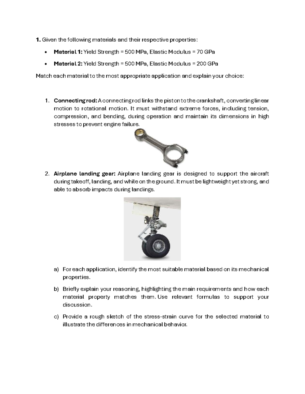 Material Selection and Application Analysis for Engineering Components ...