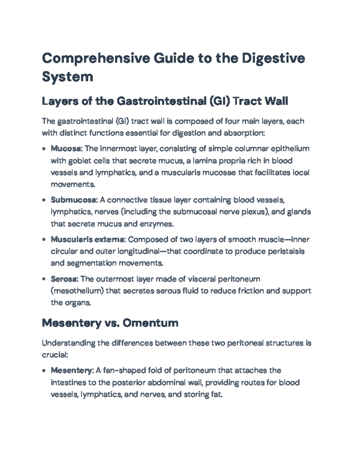 Digestive System Overview: Functions & Processes (BIO 101) - Studocu