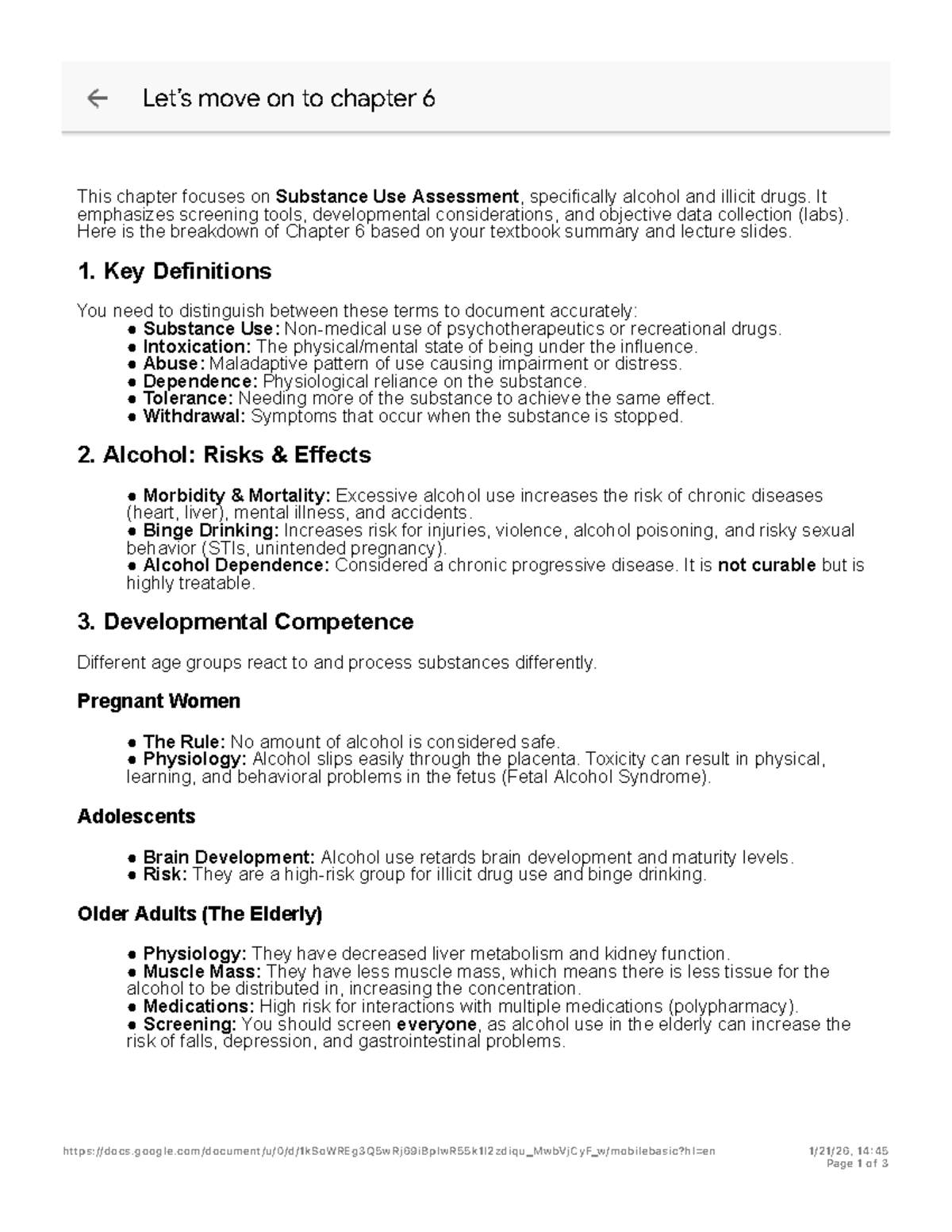 Chapter 6 Study Guide: Substance Use Assessment (Course Code) - Studocu