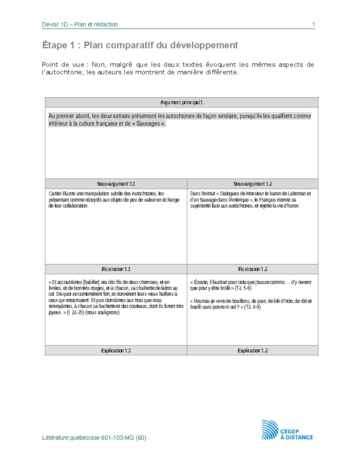 601-103-MQ Étude comparative des représentations des Autochtones - Studocu
