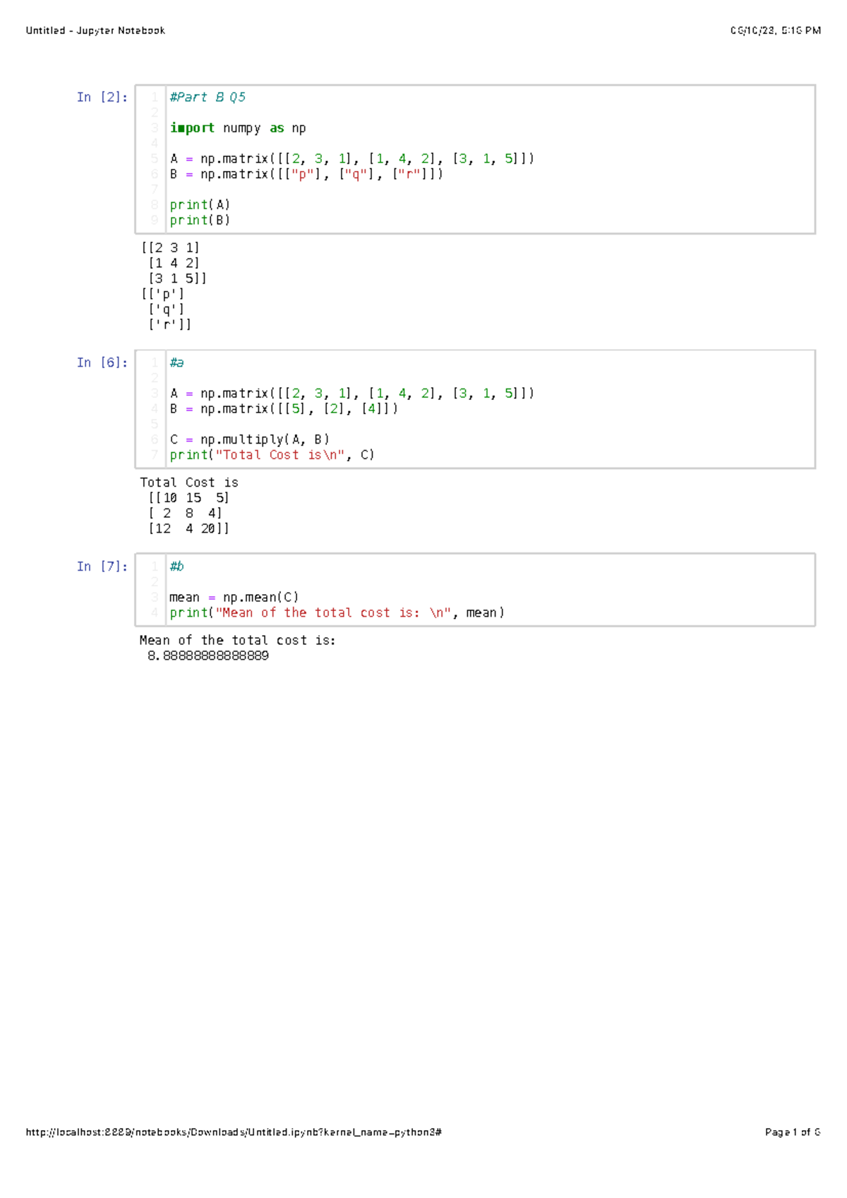 Math Python Test - In [2]: In [6]: In [7]: [[2 3 1] [1 4 2] [3 1 5 ...