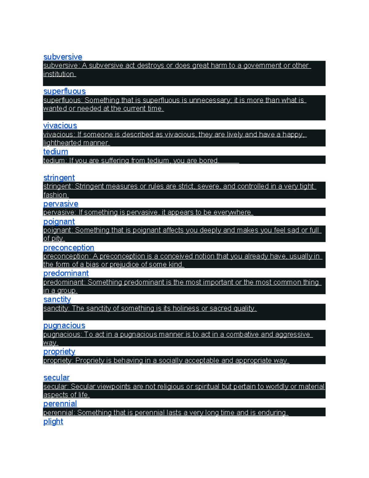 Membean - Vocab - subversive subversive: A subversive act destroys or ...