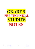 Grade 9 Pre-Technical Studies Comprehensive Notes & Safety Guidelines