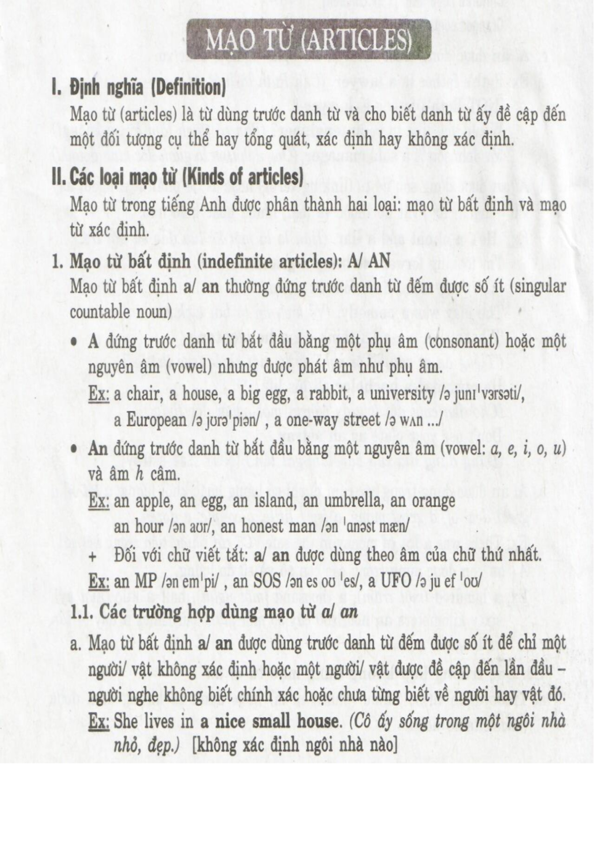 MAO TU (ARTICLES) - Definition and Usage in English Grammar - Studocu