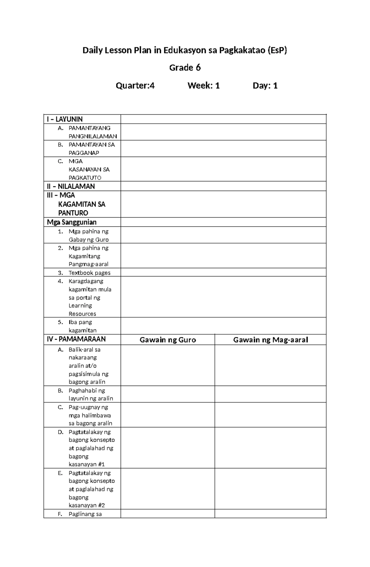 Filipino 3-19-2024 - Lesson Plan - Daily Lesson Log SCHOOL: DEL GALLEGO ...