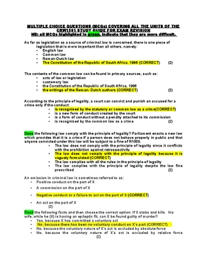 CRW1501 Study Notes: Discussion Forum Contents for Final Exam - Studocu