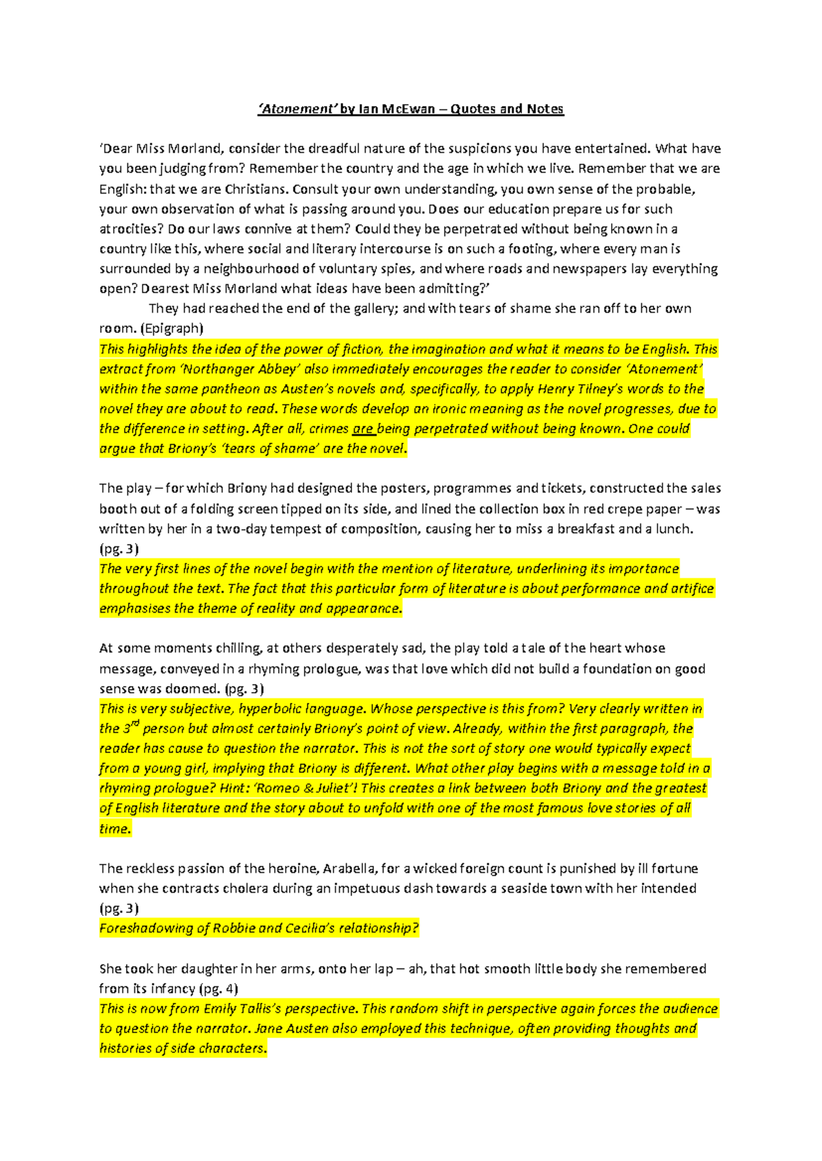 Atonement (ENG 202): Key Quotes and Analytical Notes - Studocu, image size:1200x1696