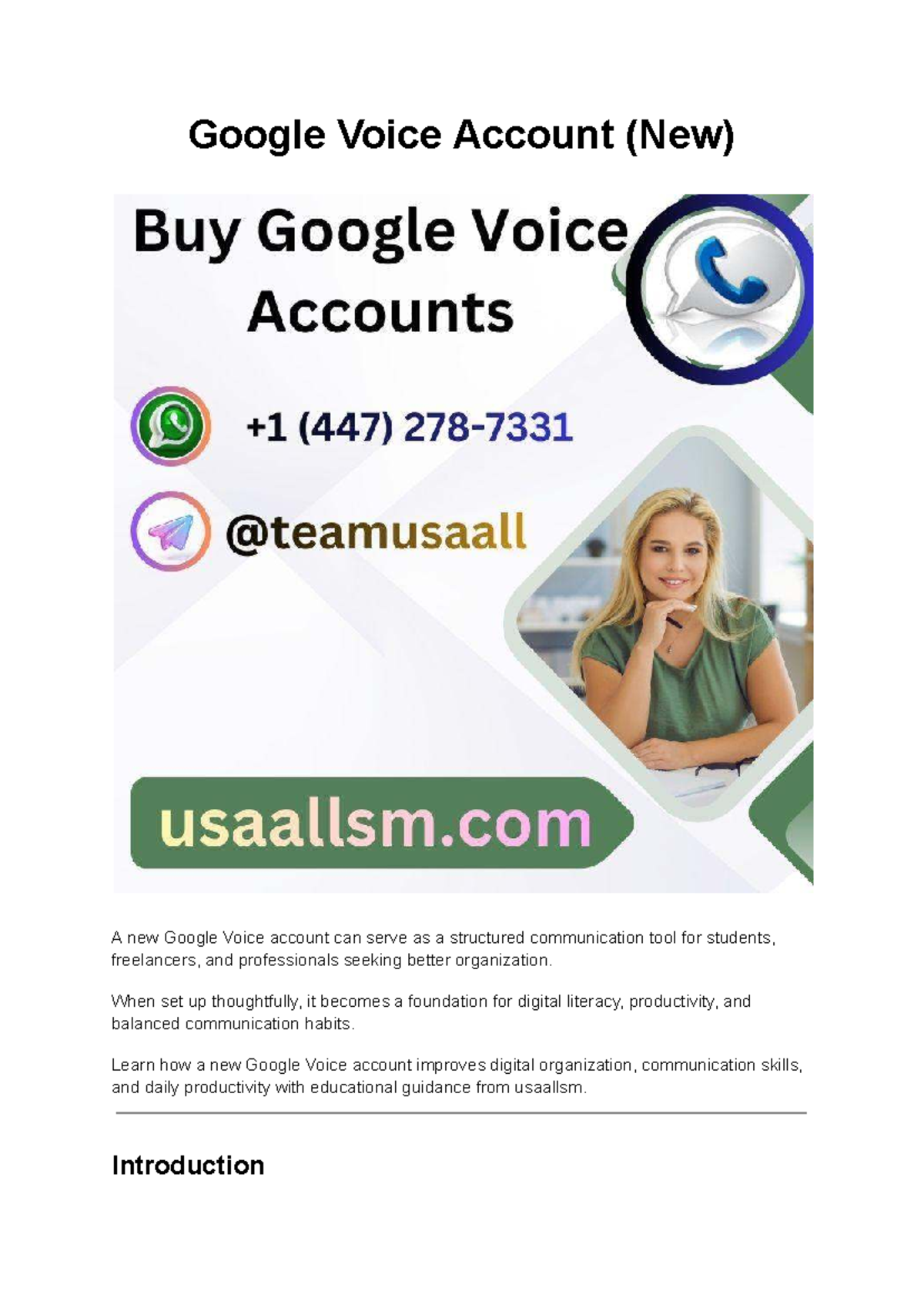 Google Voice Account Setup Guide for Students and Professionals - Studocu