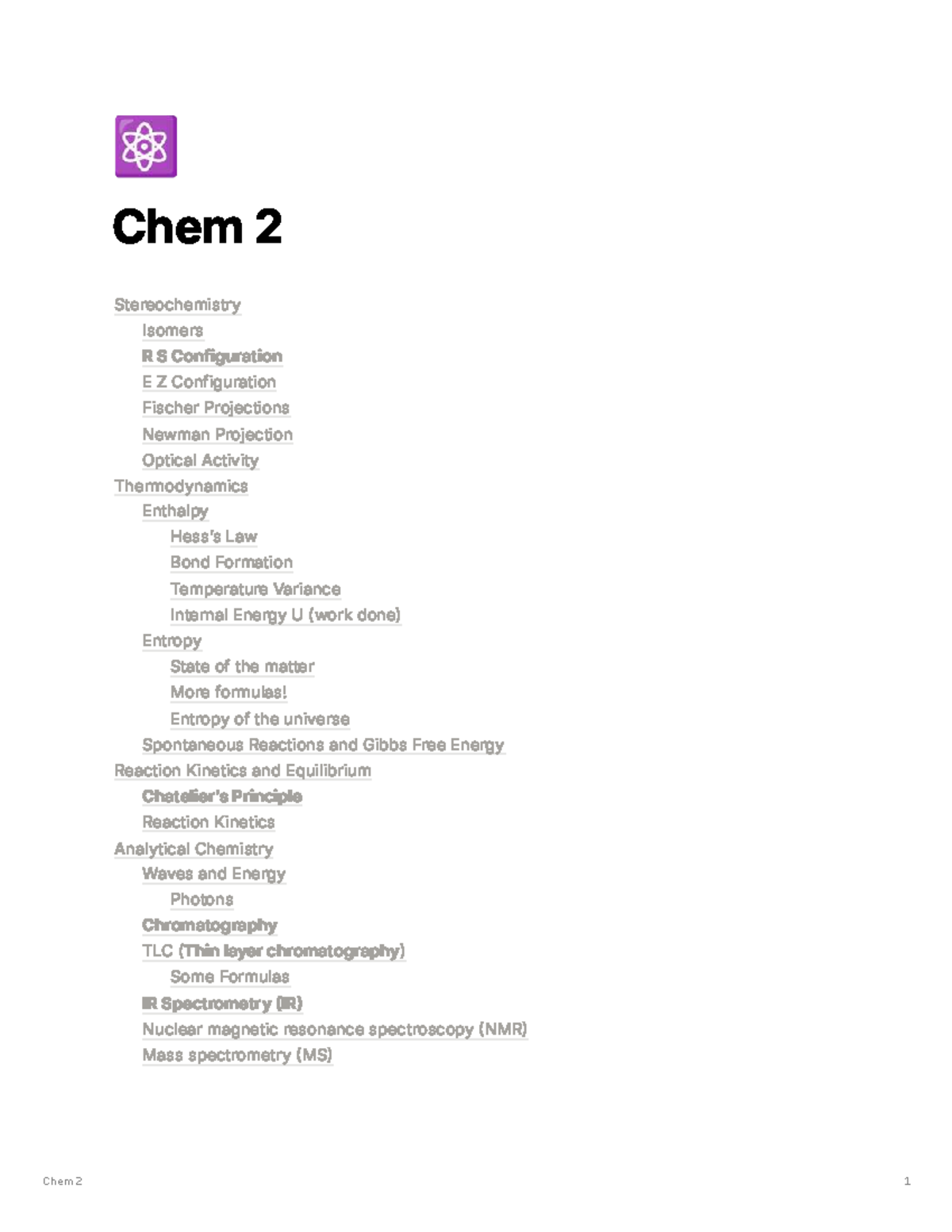 Chem 2 Final Exam Study Guide: Stereochemistry, Thermodynamics, and ...
