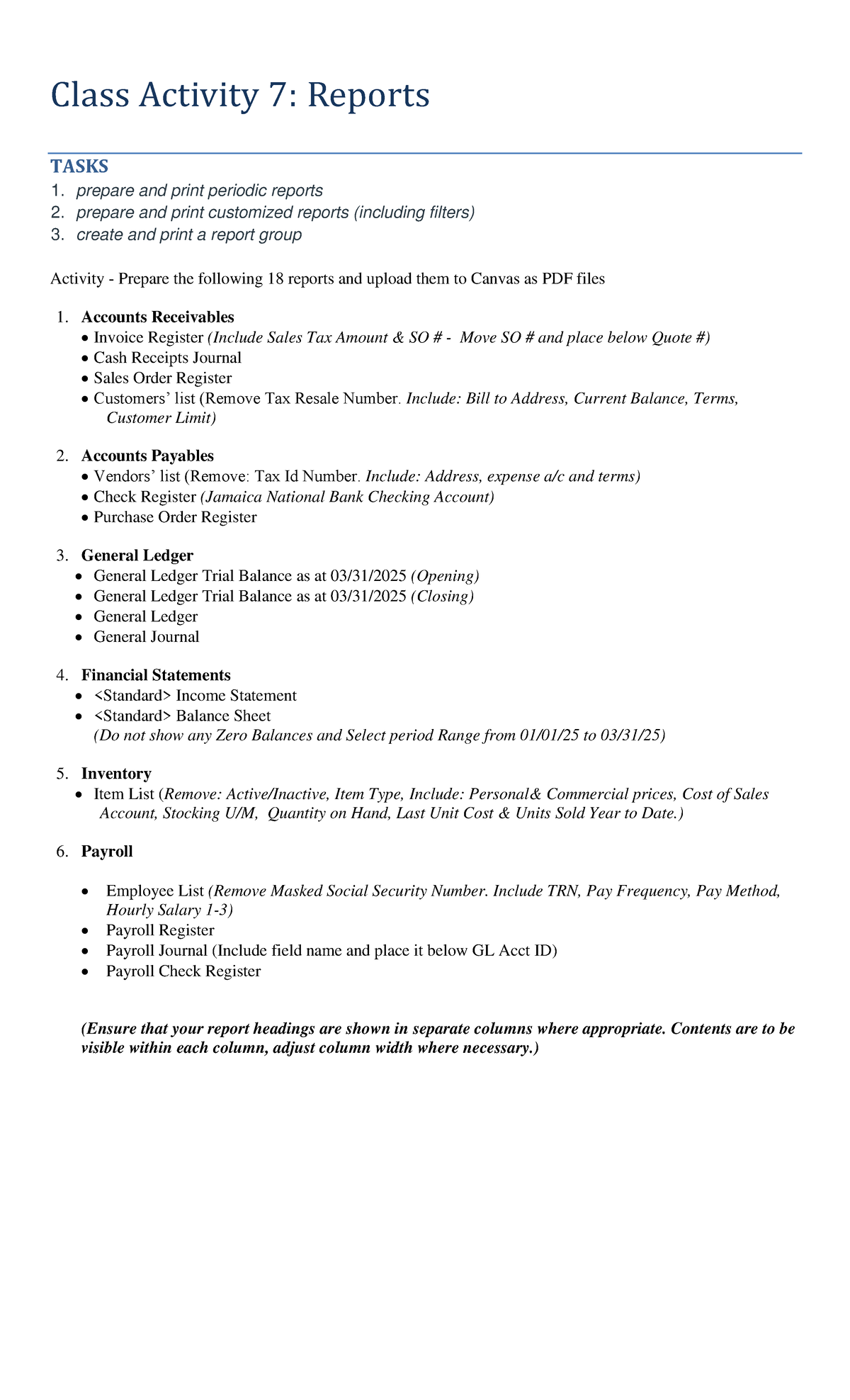 Class Activity 7 - Report Preparation & Submission Guide - Studocu