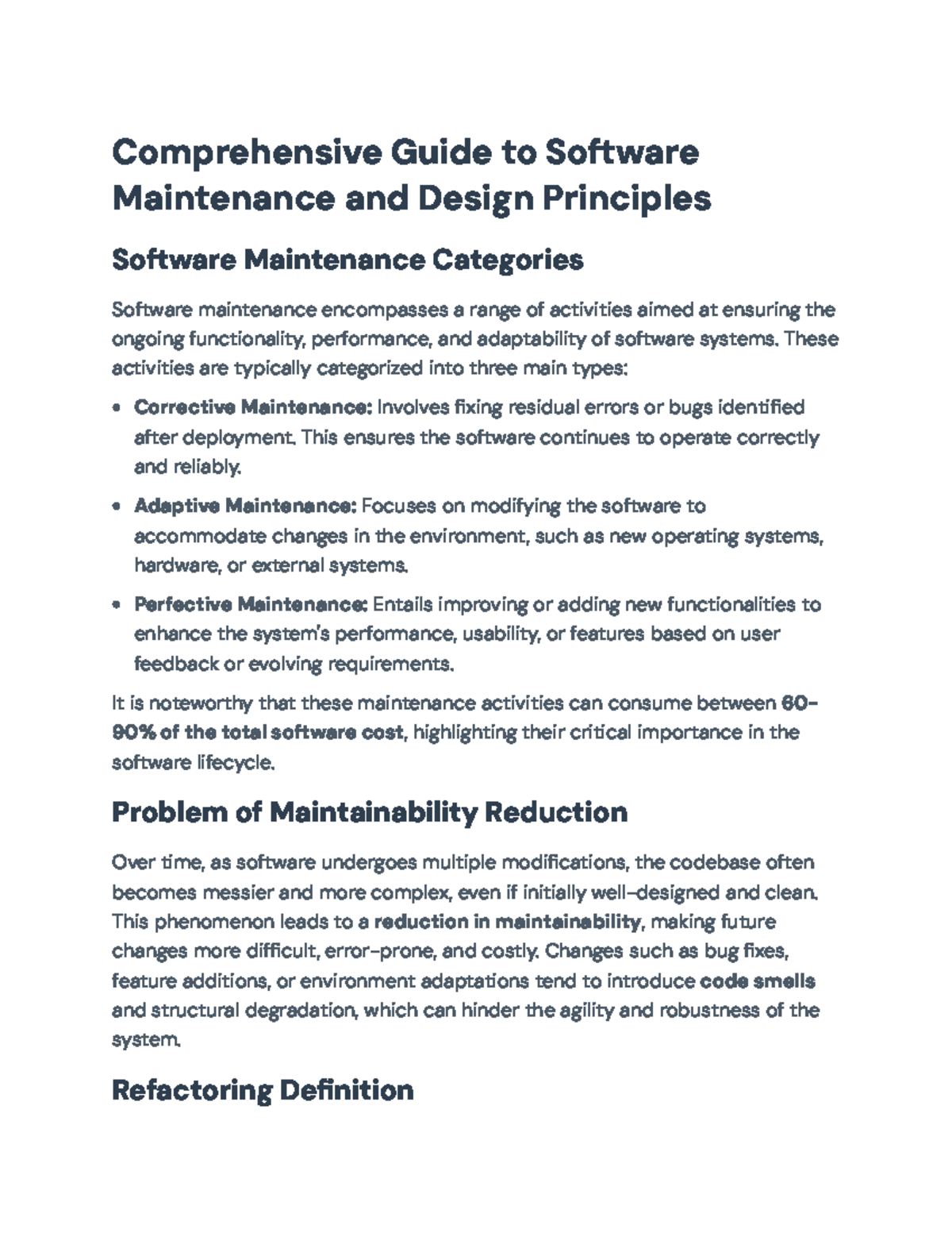 Comprehensive Guide to Software Maintenance & Refactoring Techniques ...