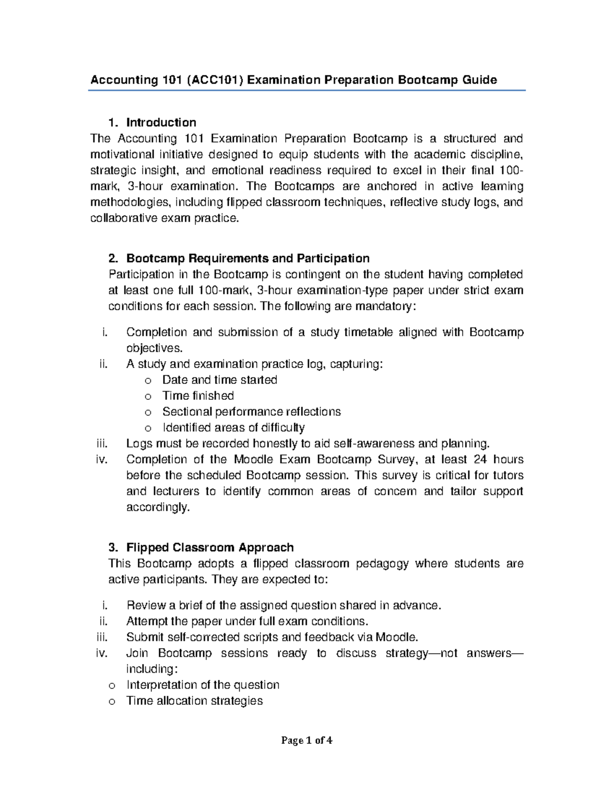 Accounting 101 (ACC101) Final Exam Bootcamp Preparation Guide - Studocu