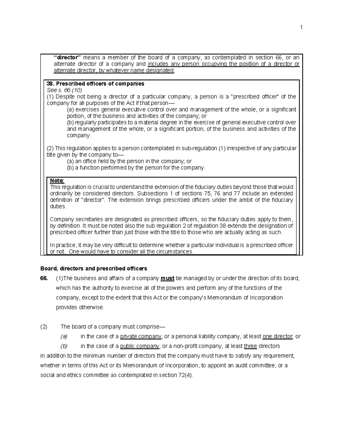 Directors Notes: Understanding Fiduciary Duties and Regulations - Studocu