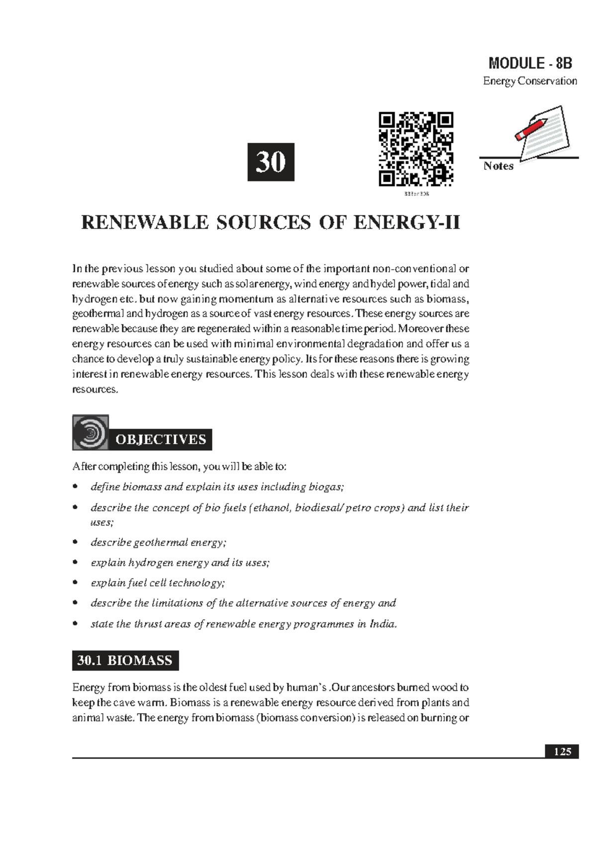 MODULE 8B Renewable Energy Sources: Biomass, Geothermal & Hydrogen ...