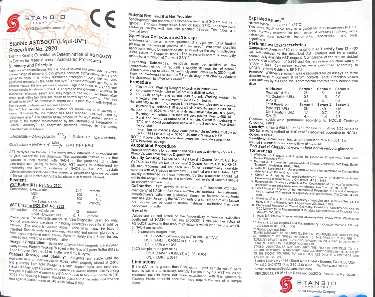 AST-ALT - Product insert - STANBIO Material Required But Not Provided 9 ...
