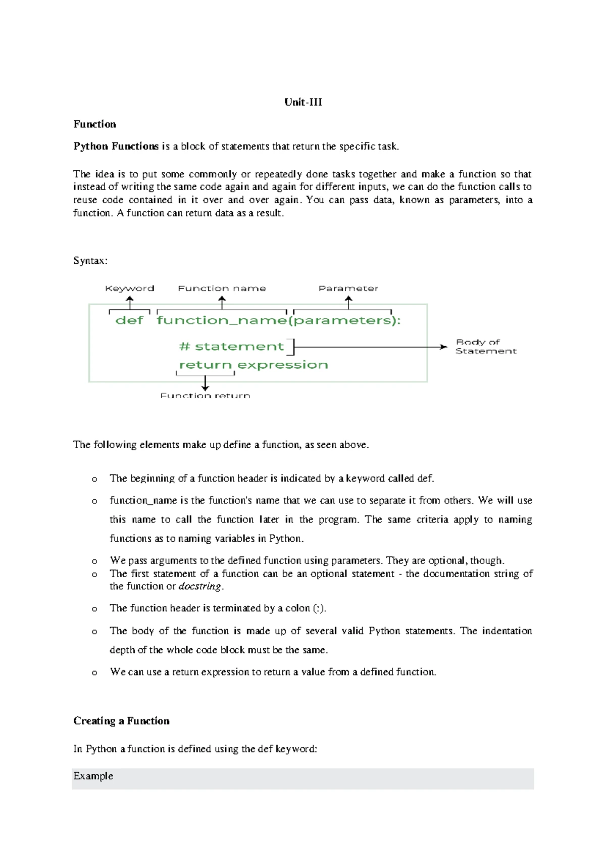 Unit 1: Comprehensive Python Notes and Features Summary - Studocu