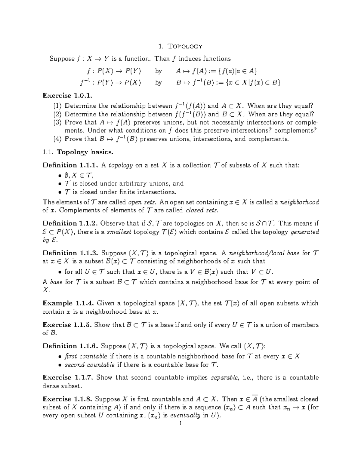 Topology Basics and Functions: A Comprehensive Overview (MATH 301 ...