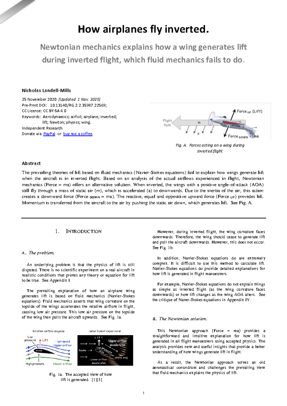 Newtonian Mechanics and Inverted Flight: Understanding Lift in AERO 101 ...