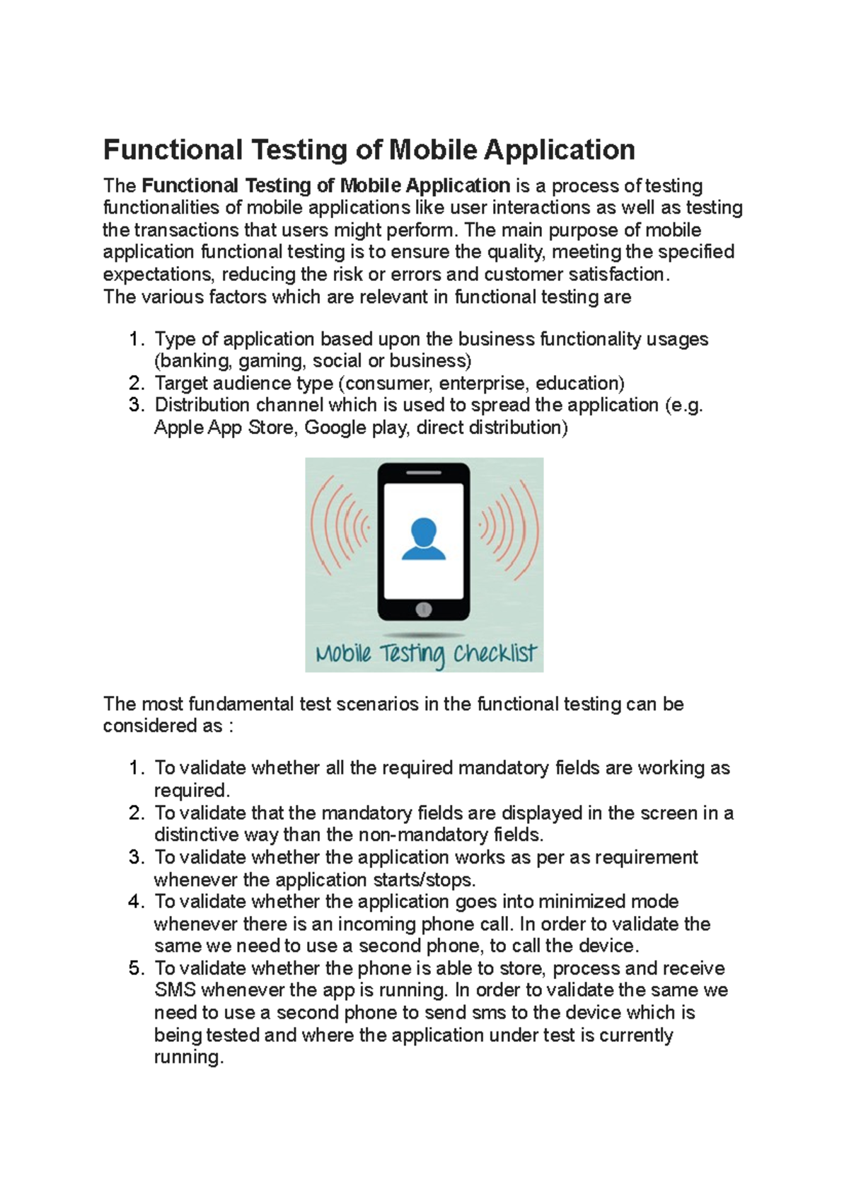 Functional Testing of Mobile Applications: Comprehensive Guidelines ...
