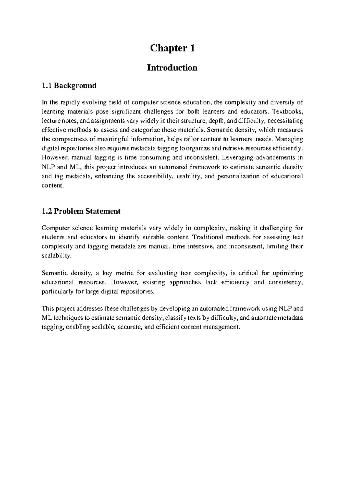 Report file on ML - Chapter 1 Introduction 1 Background In the rapidly ...