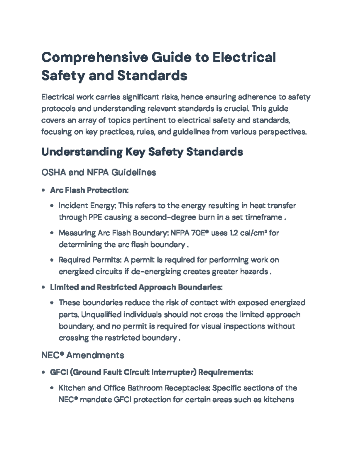Comprehensive Guide to Electrical Safety Standards (Course Code ...