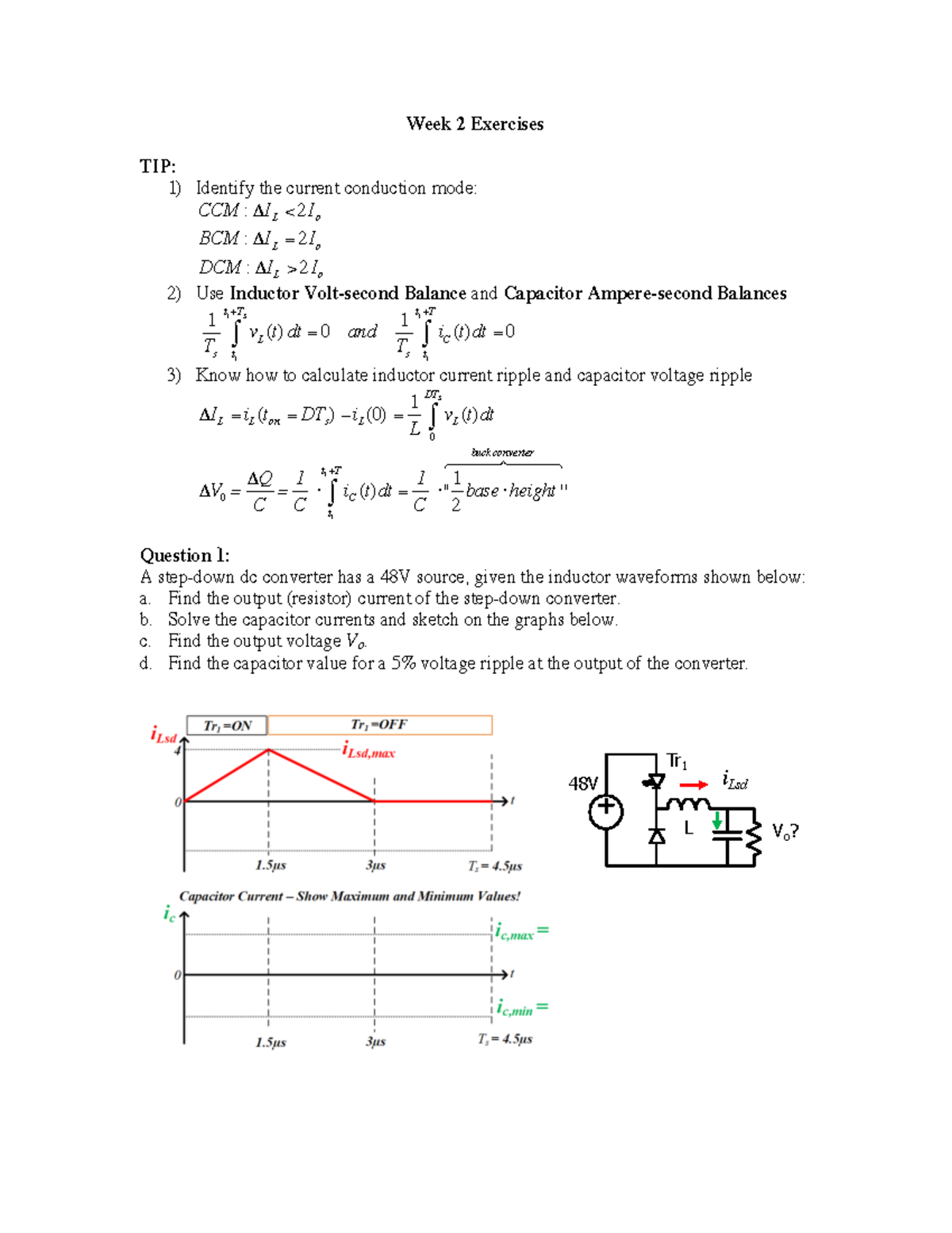 Week 2 Exercises: Analyzing DC Converter Performance EPC - Studeersnel