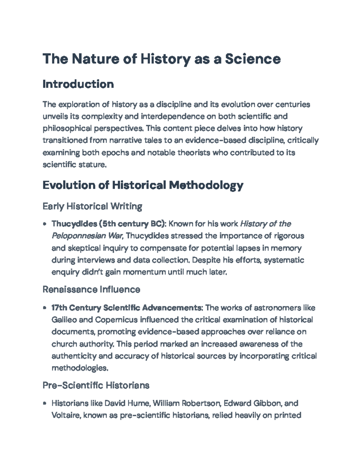 HS 202: The Scientific Evolution of History: Methodology Insights - Studocu