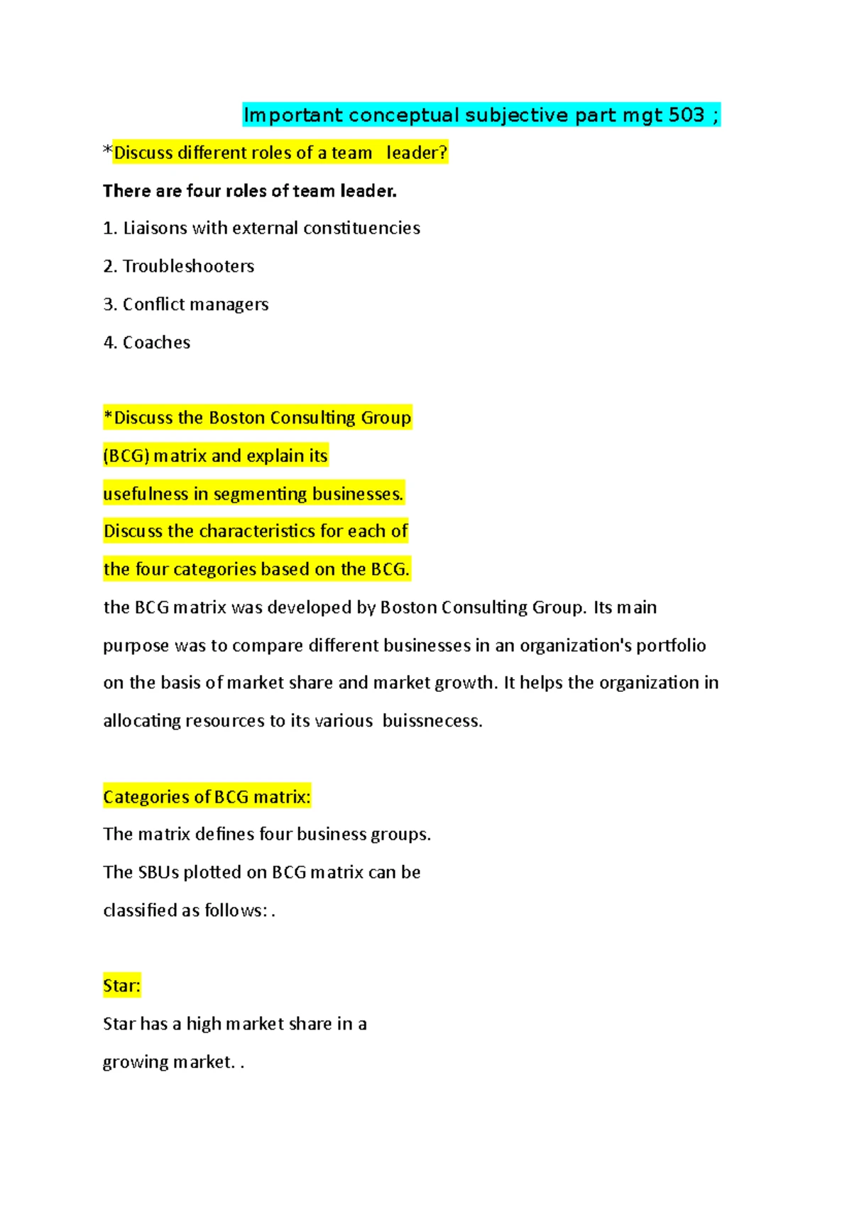 MGT 503 Principles of Management: Comprehensive MCQ Review Guide - Studocu