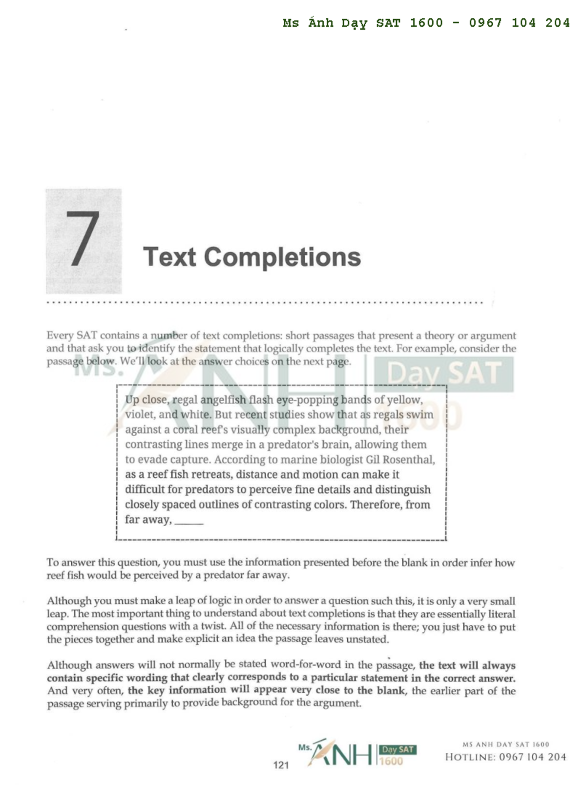 7 SAT Text Completions: Strategies and Examples for Success - Studocu