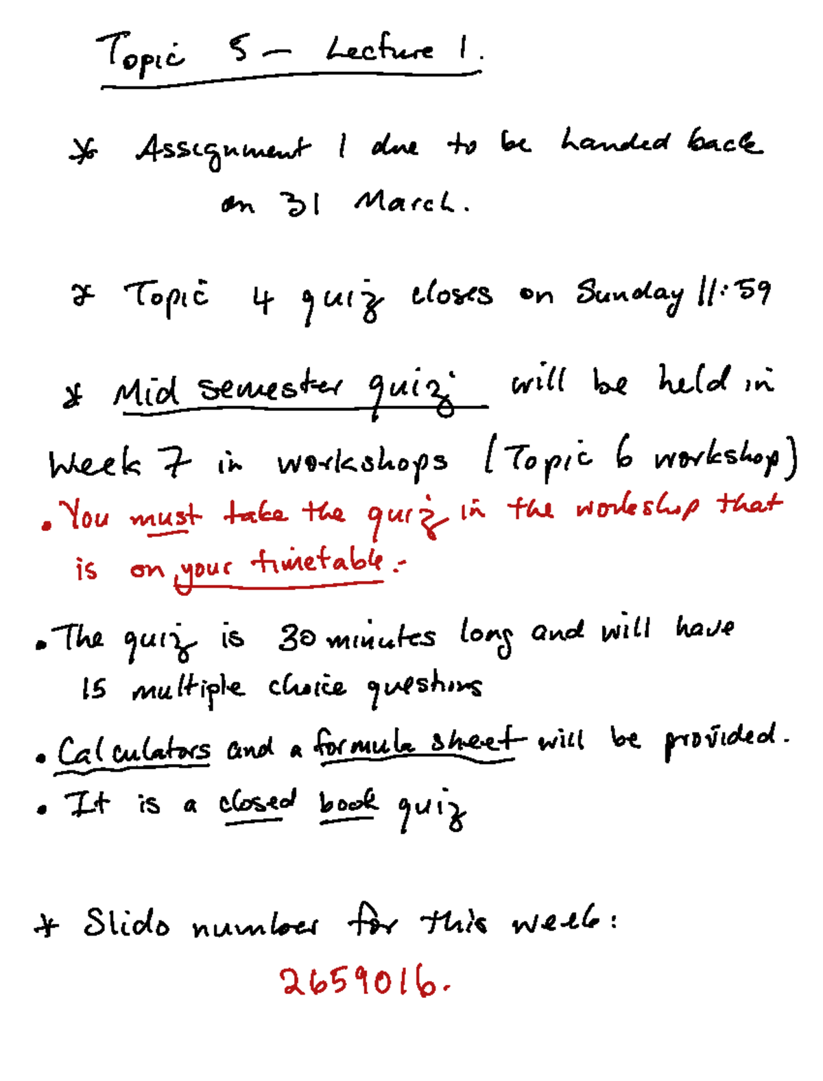 Topic 5 Lecture 1: Complex Numbers & Matrix Arithmetic Overview - Studocu