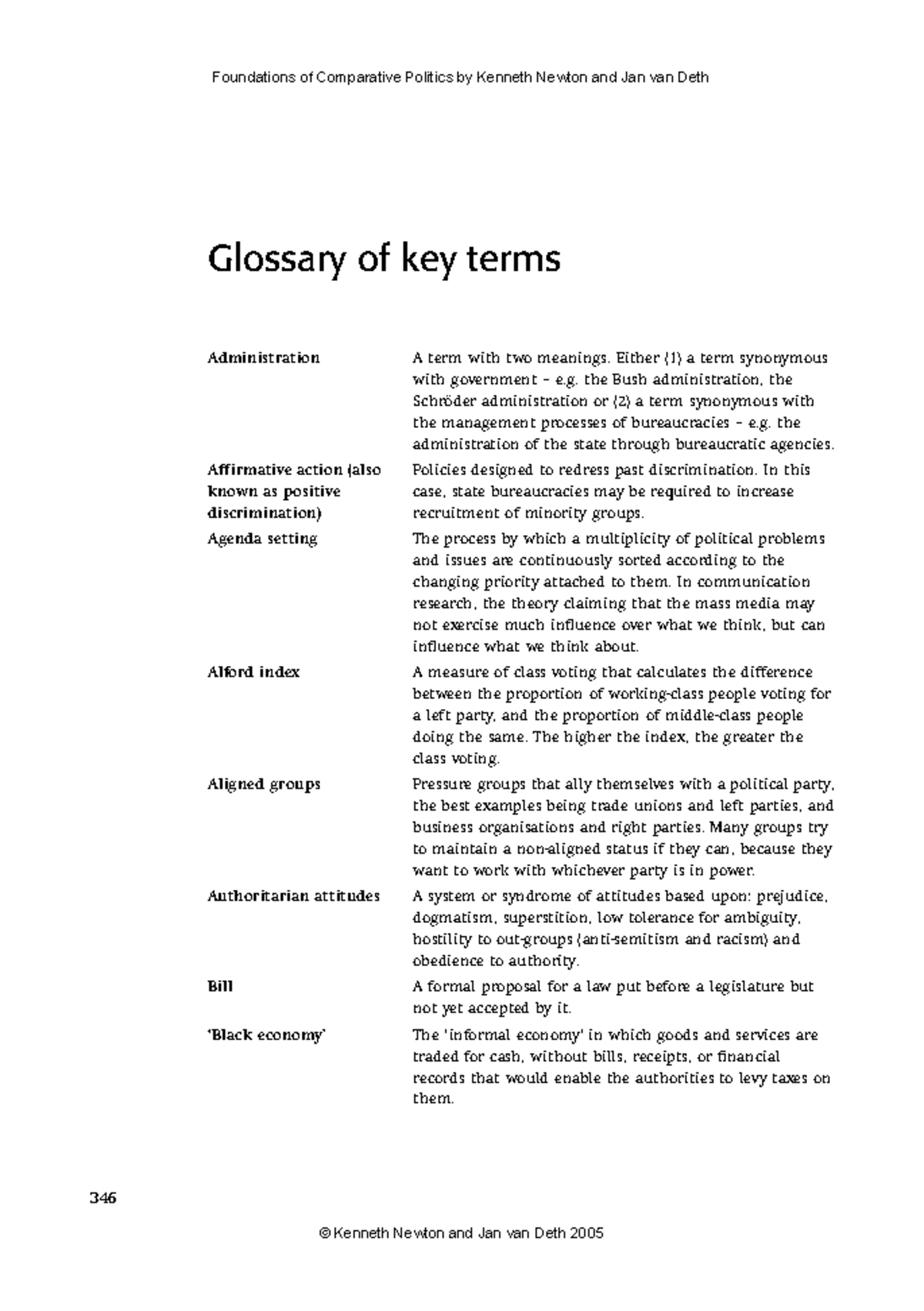 Foundations of Comparative Politics (POL 101) Key Terms Glossary - Studocu