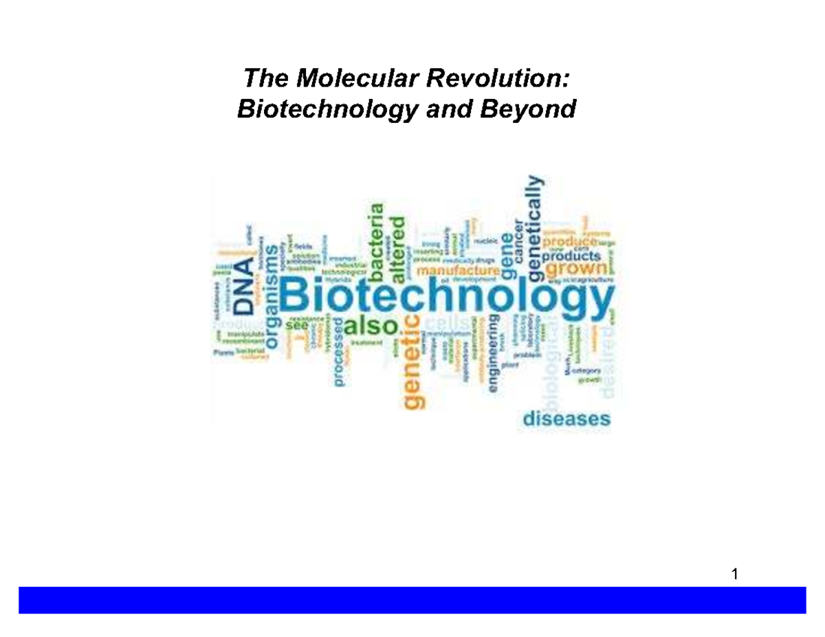 Chapter 20: Biotechnology - The Molecular Revolution - Studocu