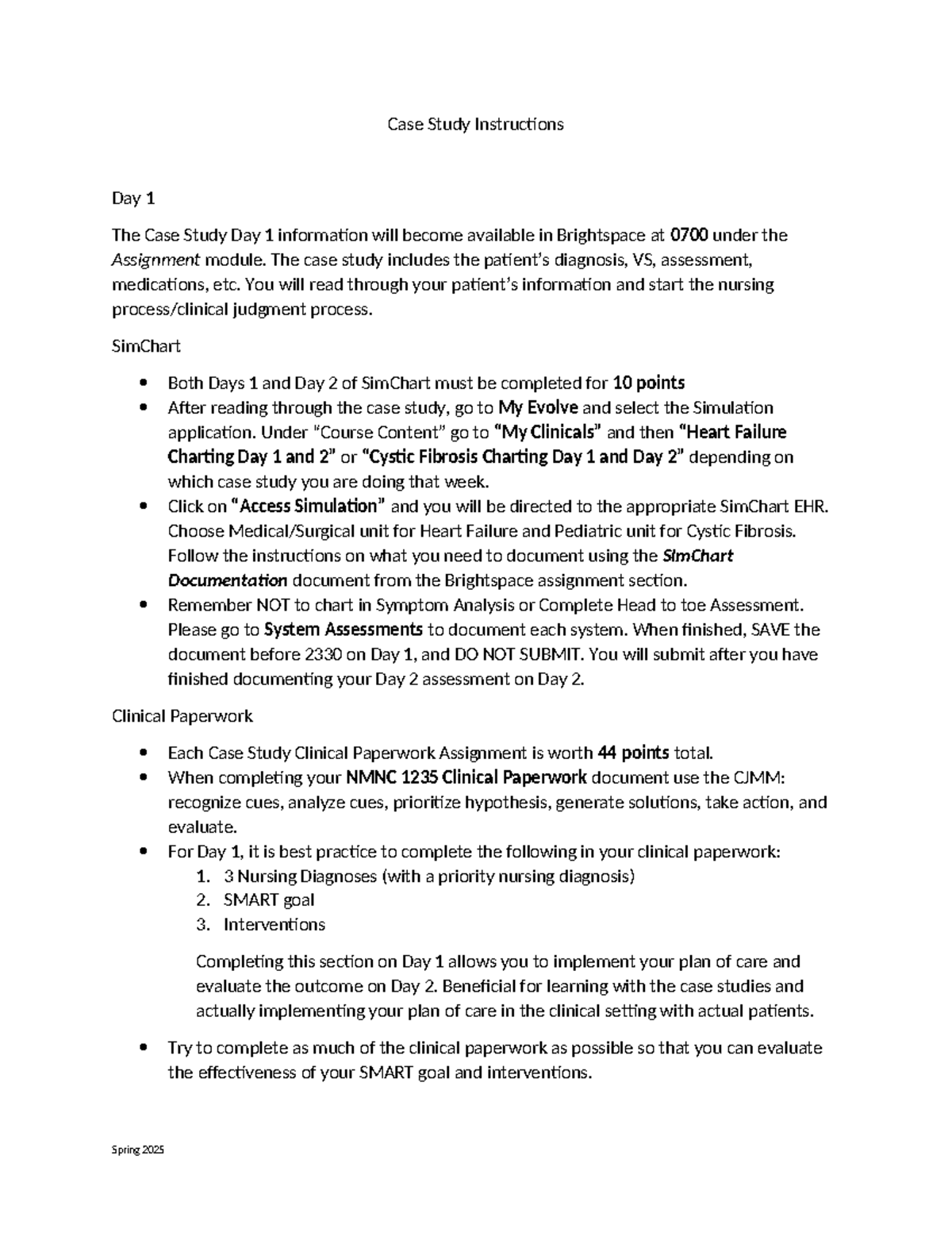 Case study answers - Case Study Instructions Day 1 The Case Study Day 1 ...