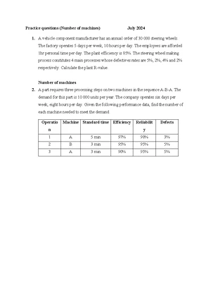 FACMIB2 2024 Facility Layout and Material Handling Assignment - Studocu