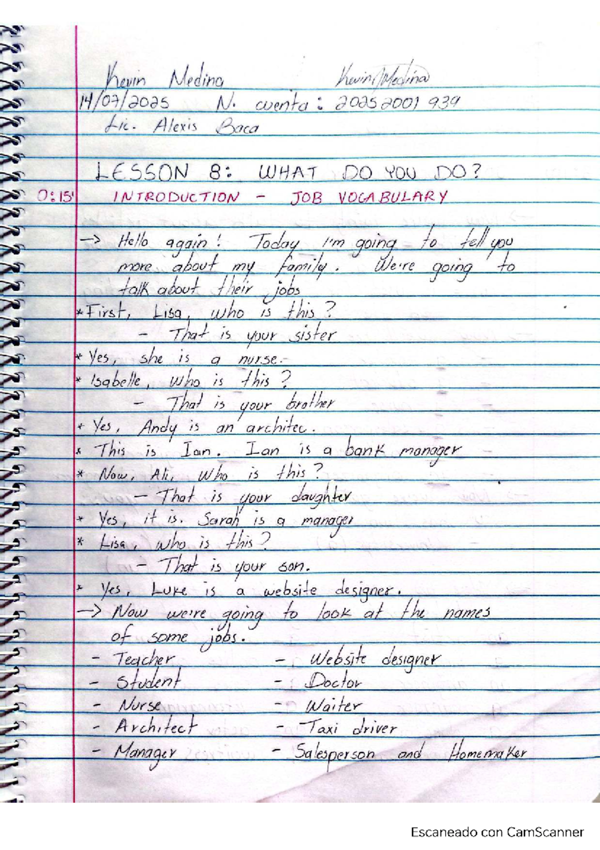 U2T4a29: Lesson 8 - Job Vocabulary and Simple Present Tense - Studocu