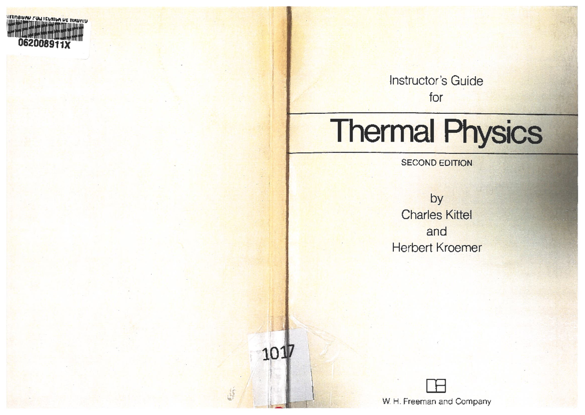 Thermal Physics Solutions Manual (PHYS 062008911X) - 2nd Edition - Studocu