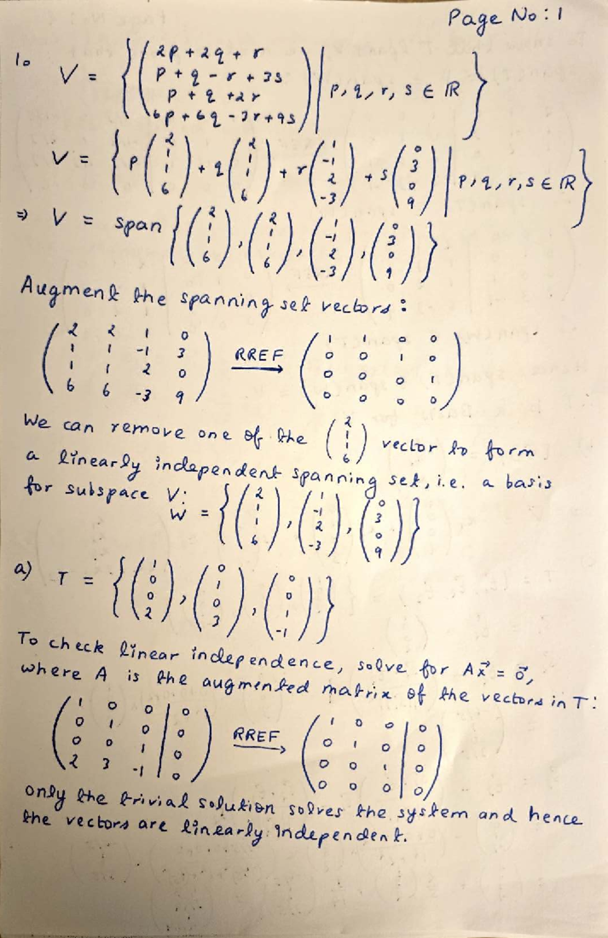 A0305902 M HW3 (1) (2) - Homework 3 assignment answers - lo V= ( Augmen ...