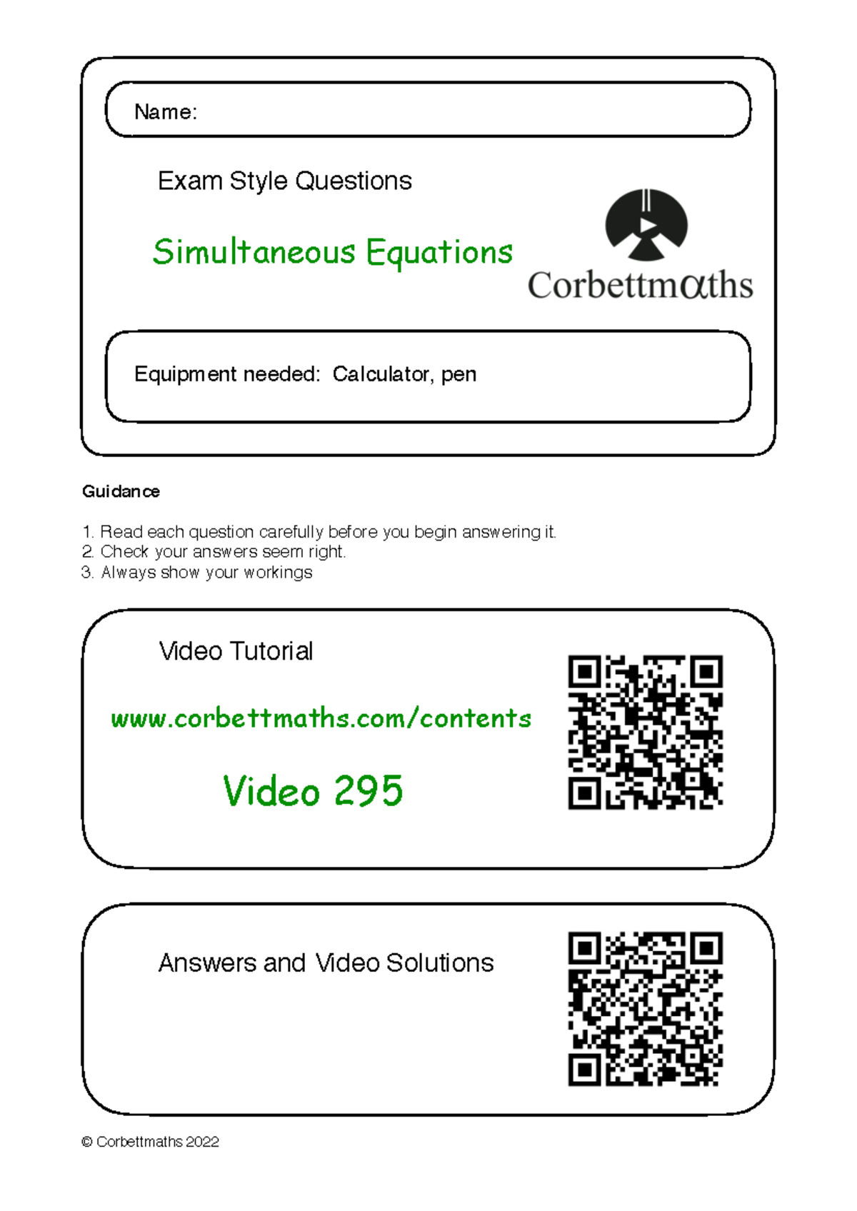 Simultaneous Equations Exam Prep: Tips and Practice Questions - Studocu