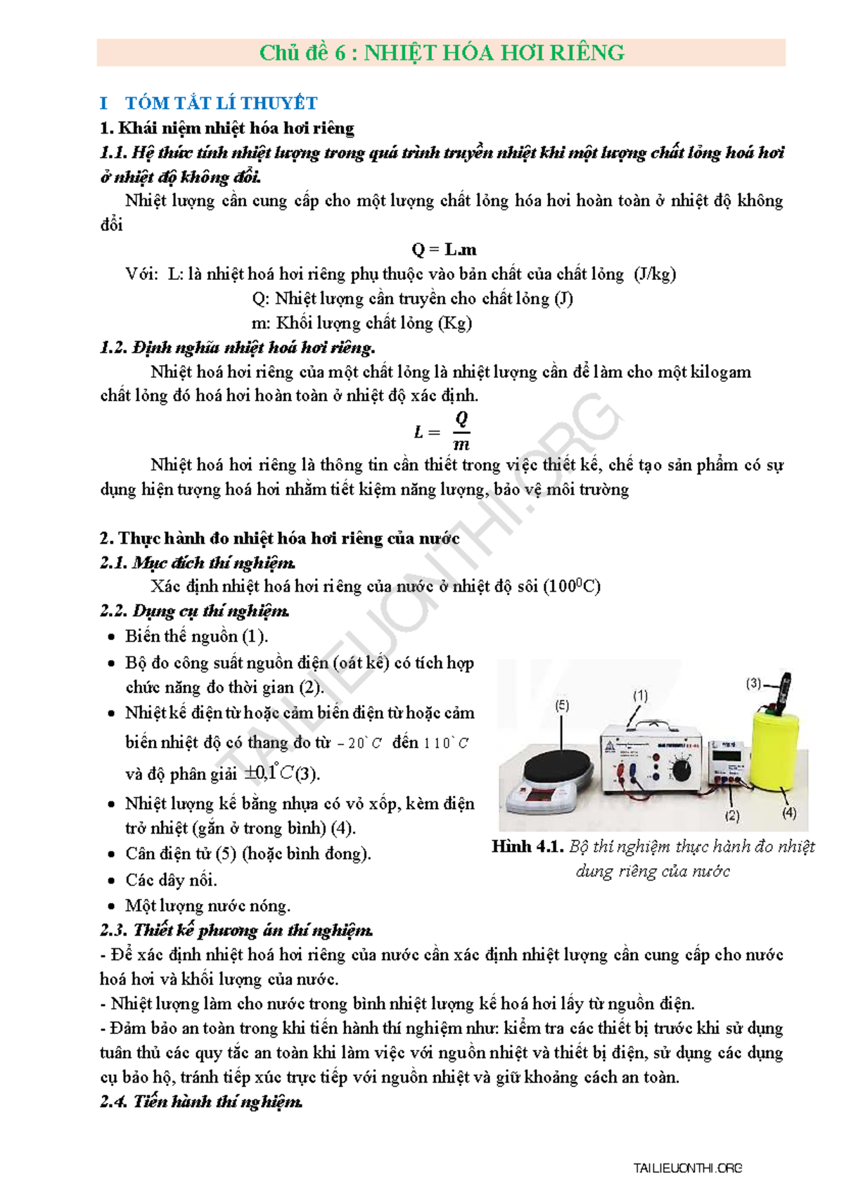 Ch  6: Nhit Ha Hi Ring Ca Nc - Th Nghim & Tnh Ton - Studocu