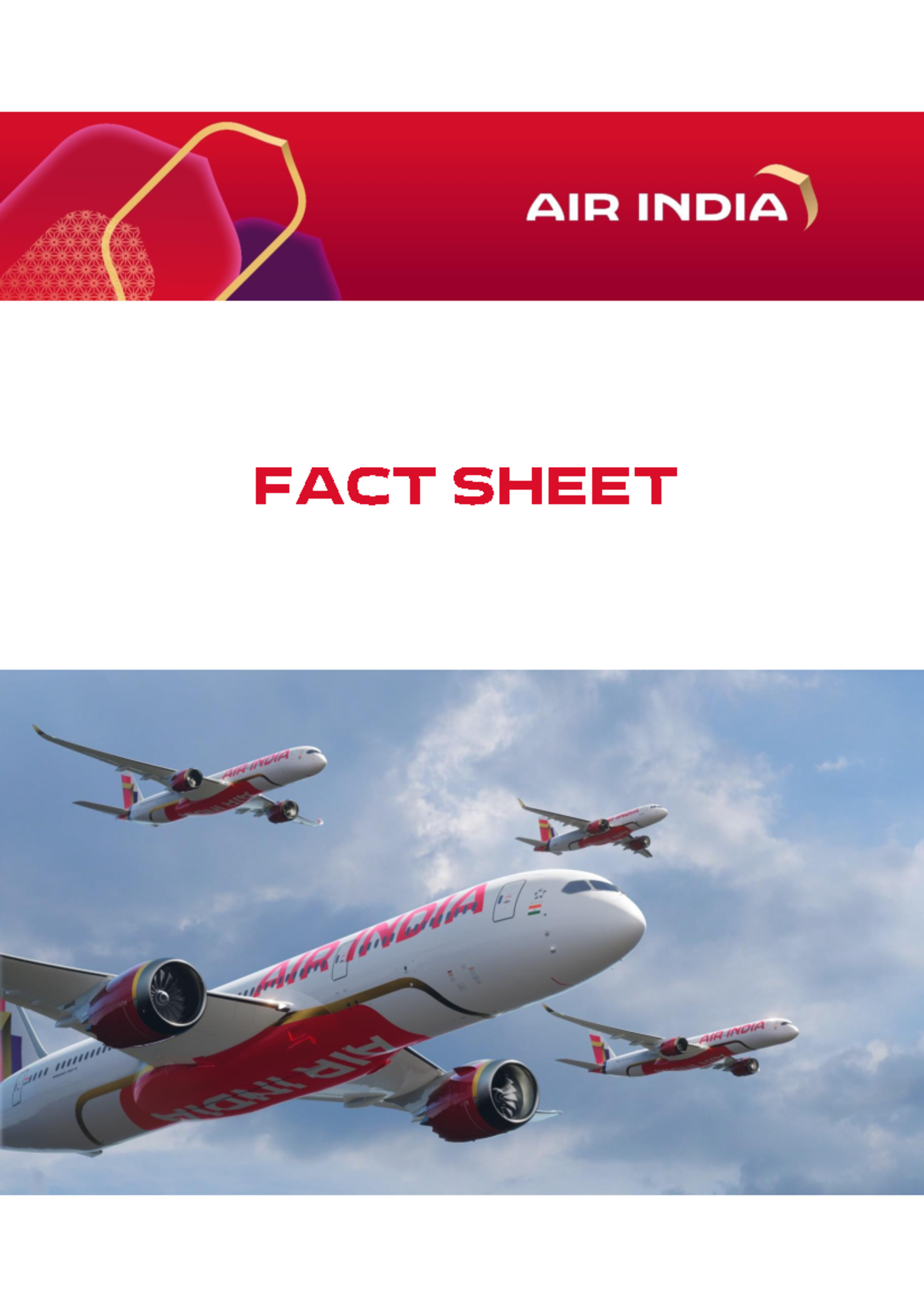 Air India Fact Sheet: Overview & Transformation Journey (30Apr25) - Studocu