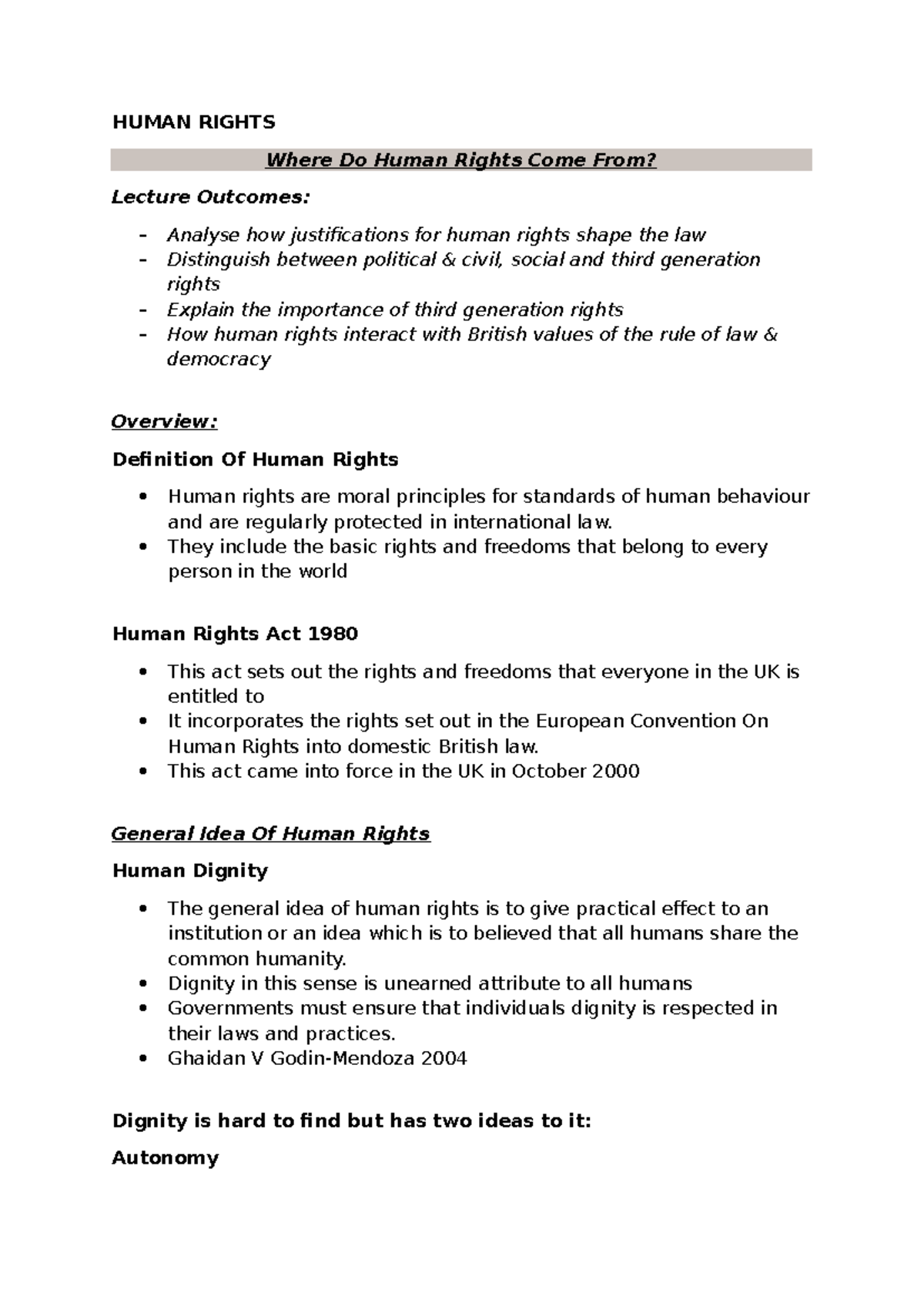 Where Do Human Rights Come From - HUMAN RIGHTS Where Do Human Rights ...