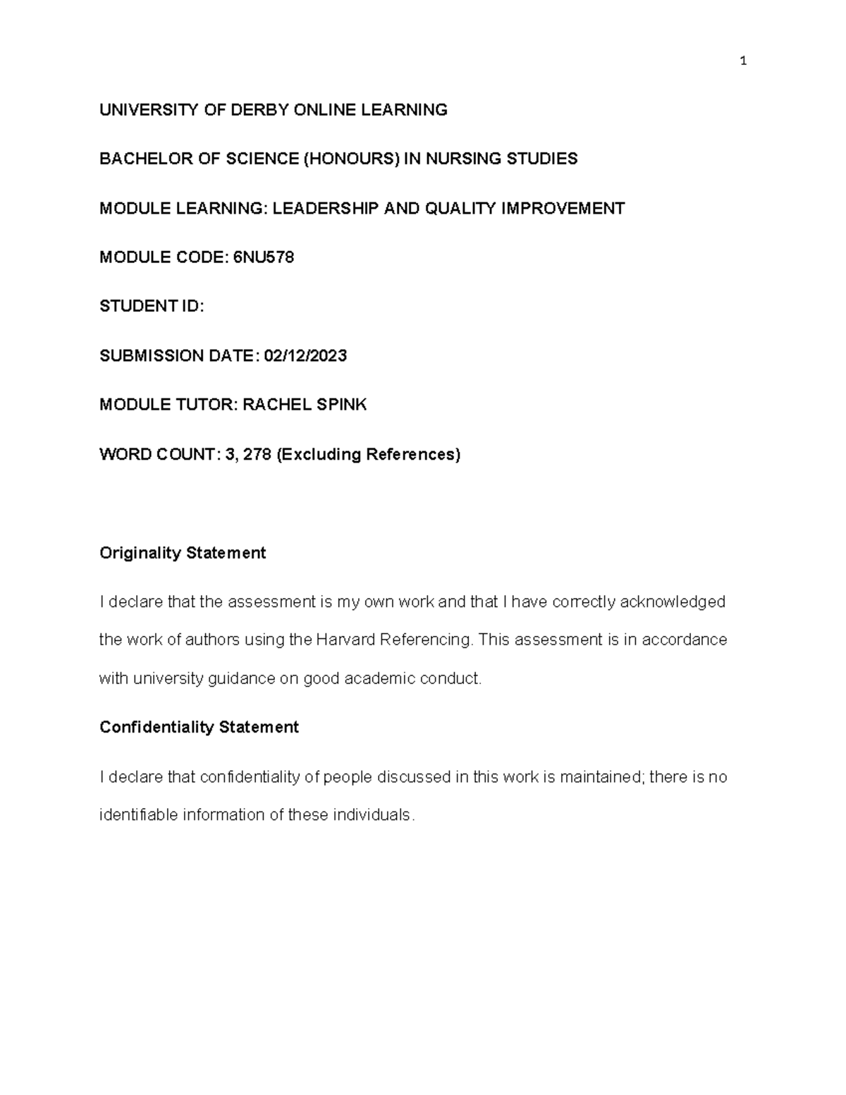 6NU: Quality Improvement and Leadership in ICU Nursing Care Analysis ...