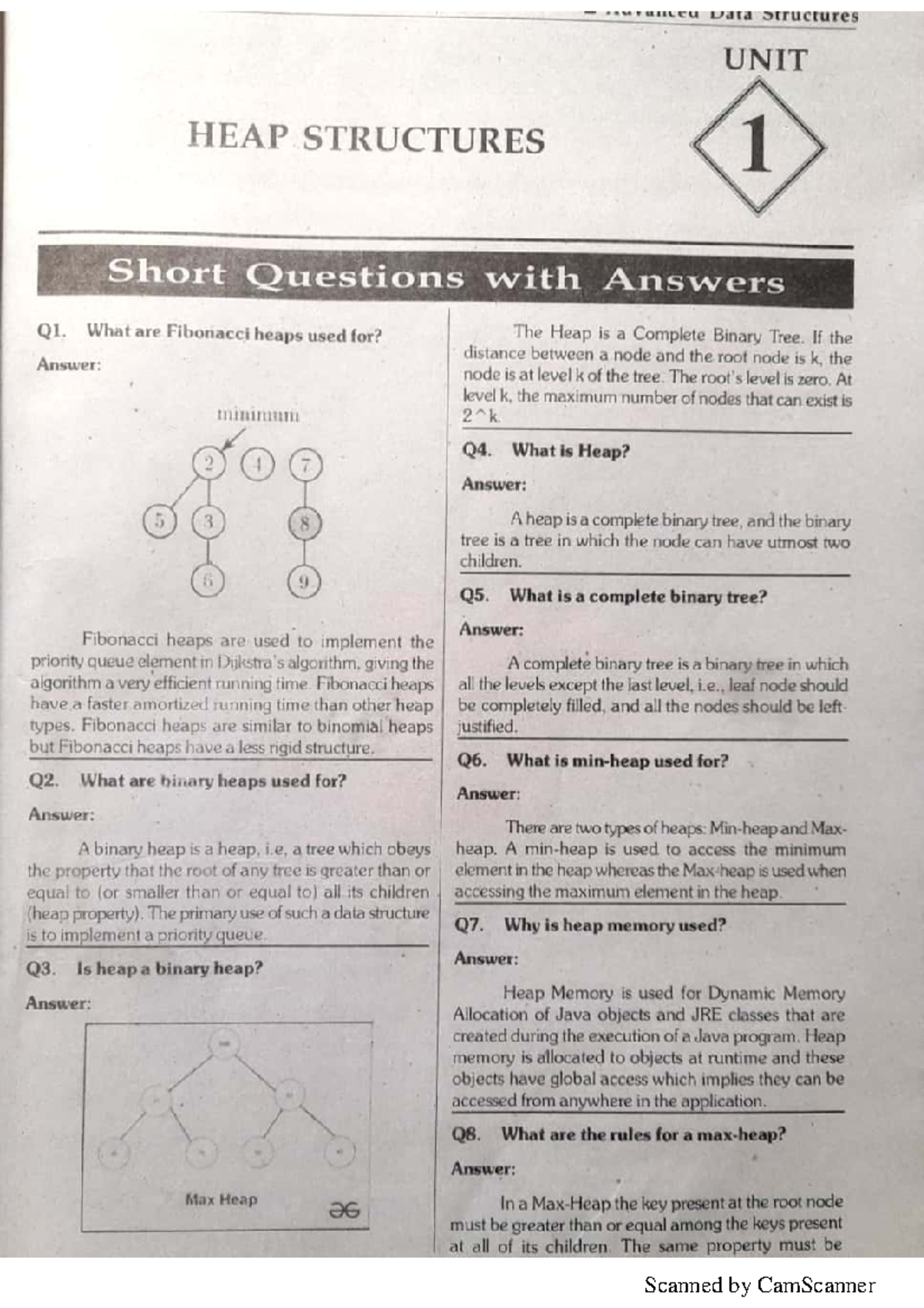ADS UNIT 1 - Heap Structures Short Q&A Guide - Studocu