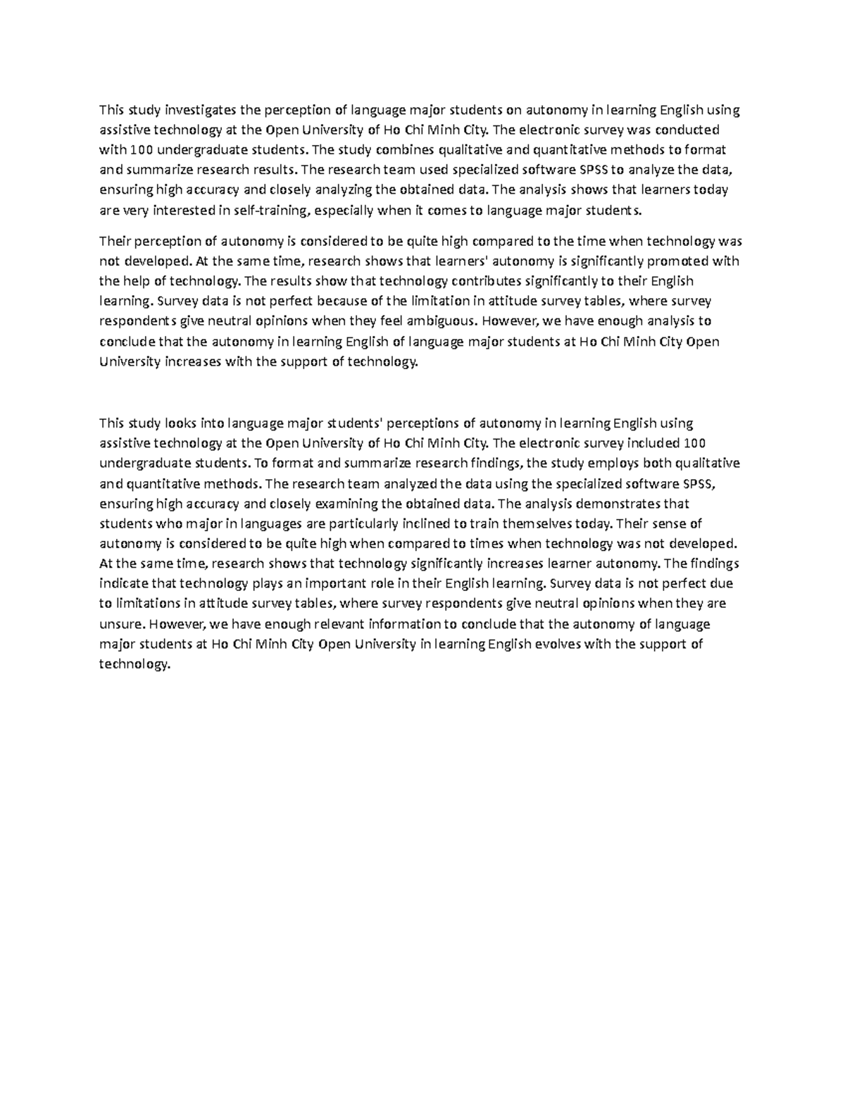 Abstract - This study investigates the perception of language major ...