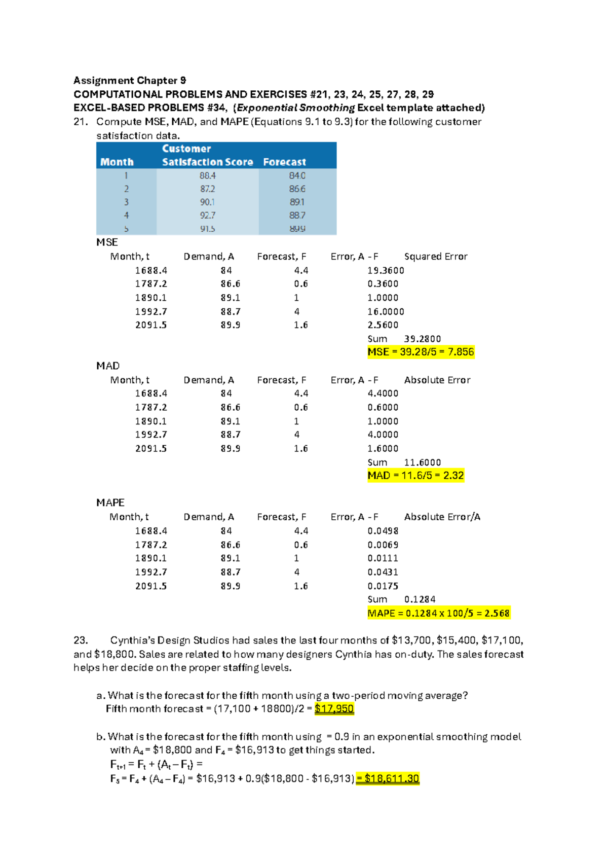 Chapter 9 Assignment Problem Solutions - Stats 101 - Studocu