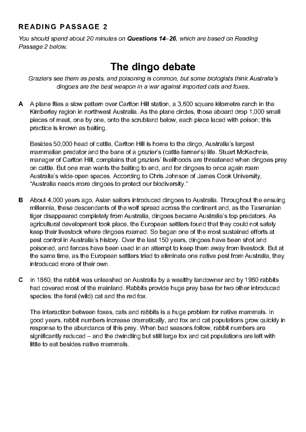 P2 - The Dingo Debate: Ecological Perspectives and Grazier Concerns ...