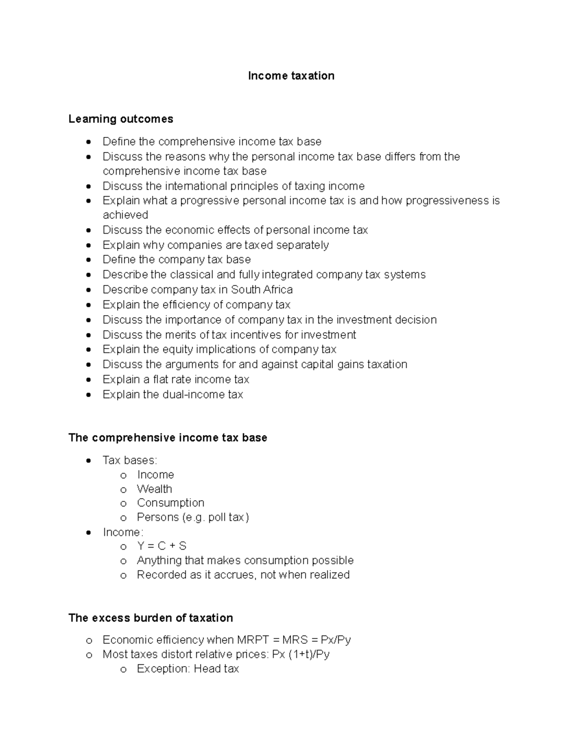 Income Taxation Overview: Key Concepts and Principles for Course 101 ...