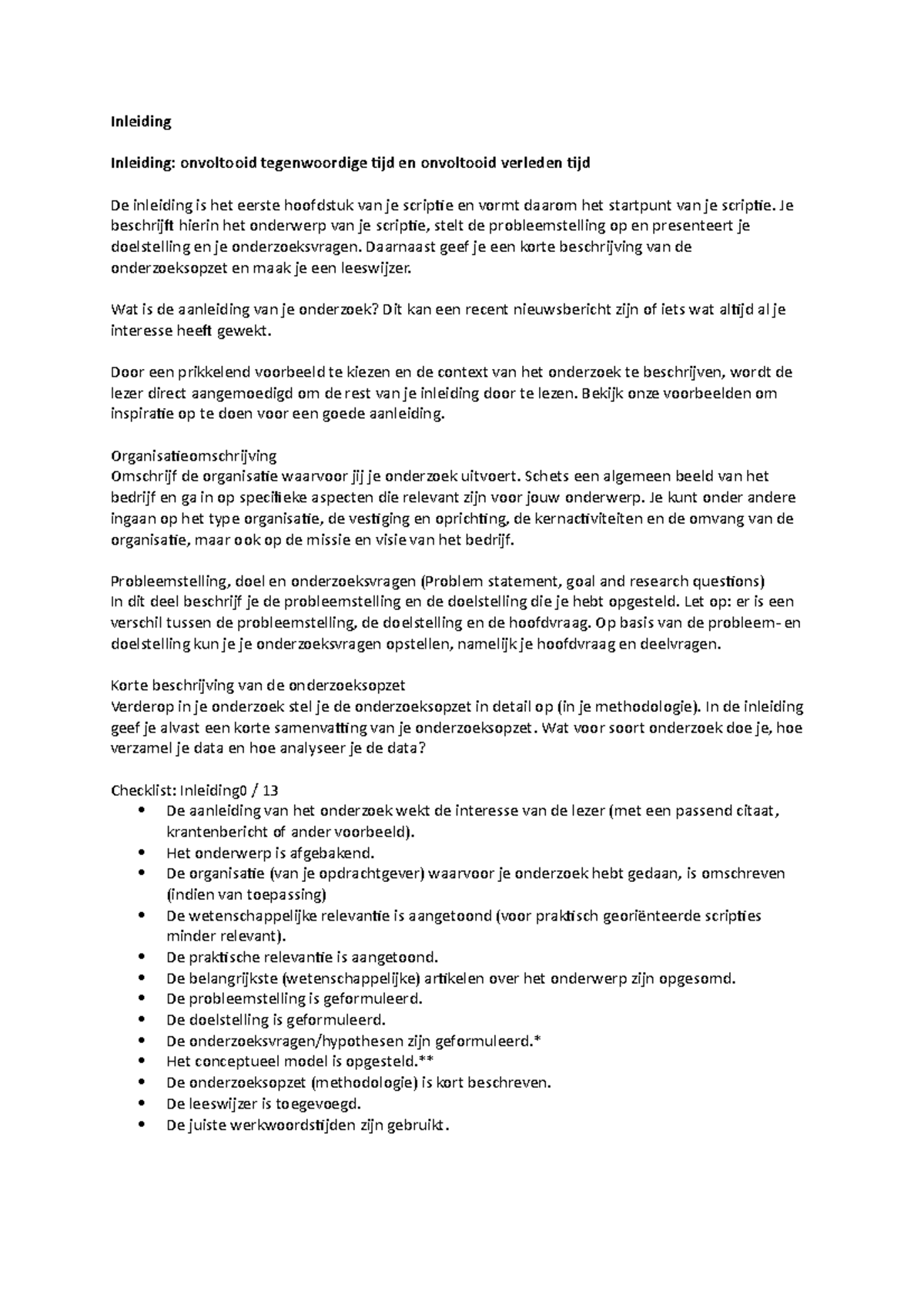 Inleiding en Organisatieomschrijving voor Scriptie TBK3 - 40/70 ...