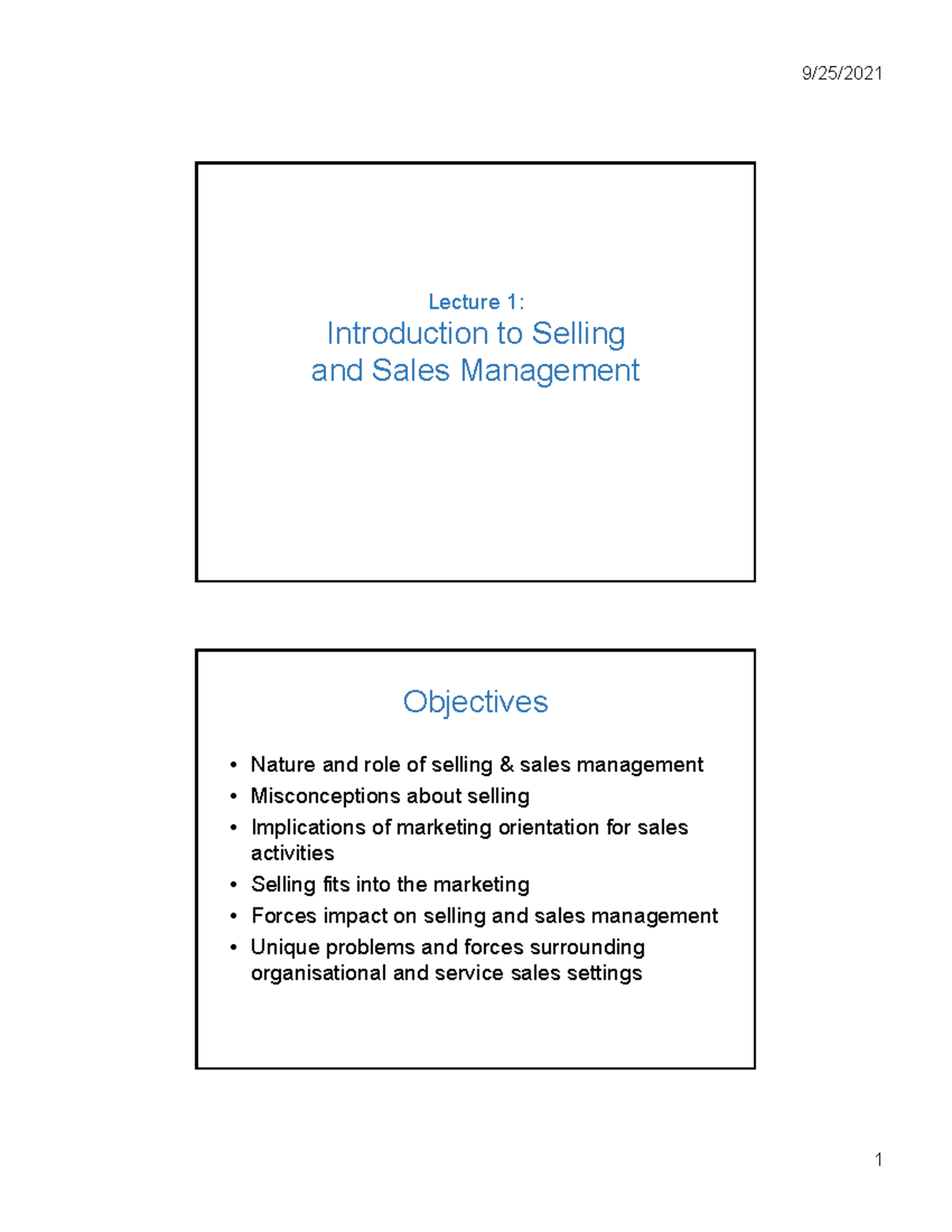 Lecture 1 - INTRODUCTION TO SELLING AND SALES MANAGEMENT - Nature and ...
